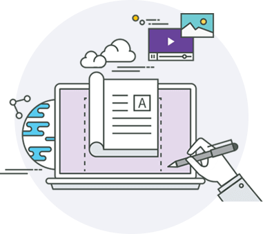 Illustration: laptop + document